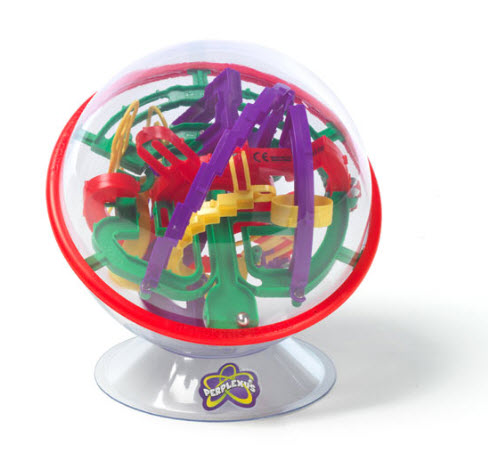 PERPLEXUS ROOKIE Gold 3D Puzzle Maze Ball W/Gold 3 Headed Serpent Stand  Game Toy